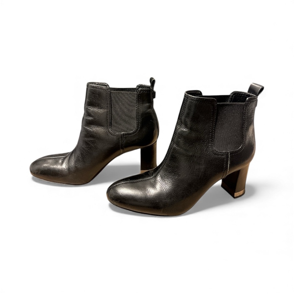 Tory Burch April Leather Elegant Black Leather Ankle Boots 8.5